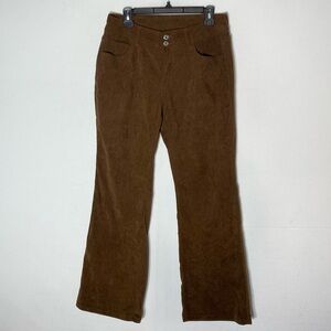 Shein Brown Lightweight Corduroy Mid Rise Wide Leg Pants L